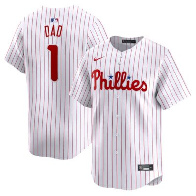 Philadelphia Phillies #1 Dad Home Limited Jersey - White