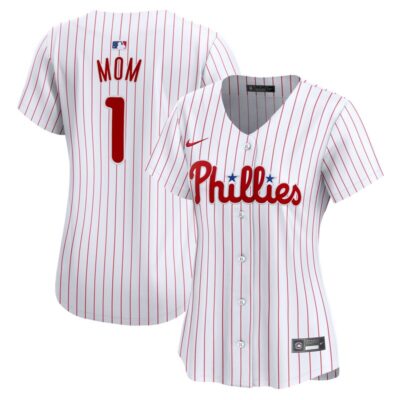 Philadelphia Phillies Women #1 Mom Home Limited Jersey - White