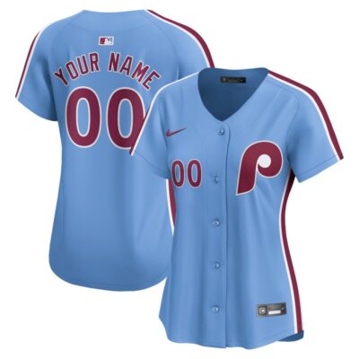 Philadelphia Phillies Women Alternate Limited Custom Jersey - Light Blue