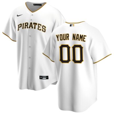 Pittsburgh Pirates Home Replica Custom Jersey - White