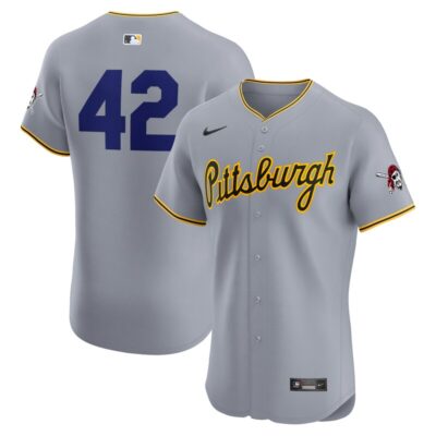 Pittsburgh Pirates Road 2024 Jackie Robinson Day Elite Jersey - Gray