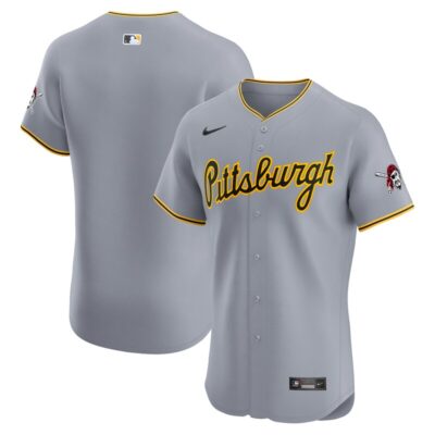 Pittsburgh Pirates Road Vapor Premier Elite Patch Jersey - Gray