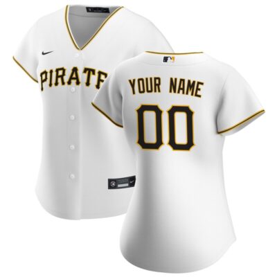 Pittsburgh Pirates Women Home Replica Custom Jersey - White