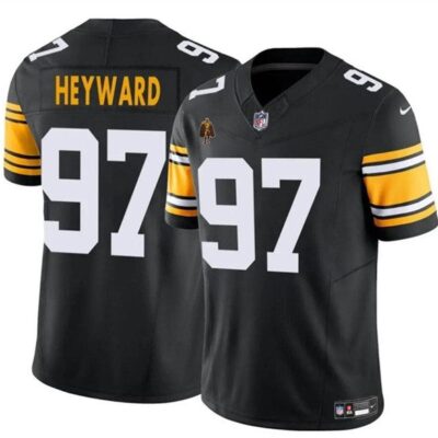 Pittsburgh Steelers #97 Cameron Heyward Black 2024 F.U.S.E. With Walter Payton Patch Vapor Limited Football Stitched Jersey