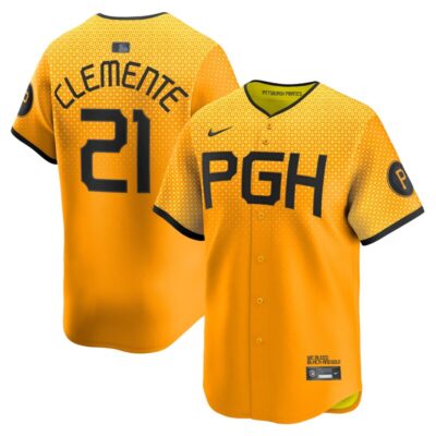 Roberto Clemente Pittsburgh Pirates City Connect Limited Player Jersey - Gold