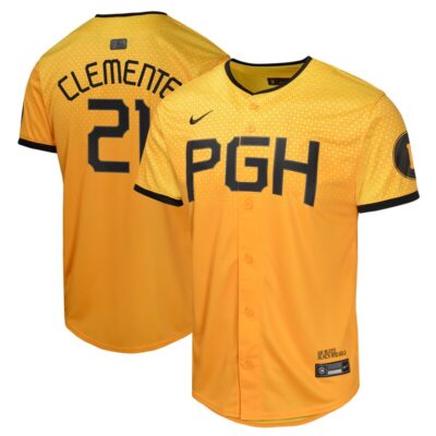 Roberto Clemente Pittsburgh Pirates Youth City Connect Limited Player Jersey - Gold