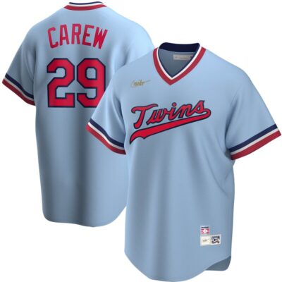 Rod Carew Minnesota Twins Road Cooperstown Collection Player Jersey - Light Blue