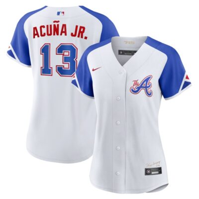 Ronald Acuna Jr. Atlanta Braves Women City Connect Replica Player Jersey - White