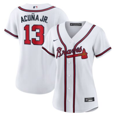 Ronald Acuna Jr. Atlanta Braves Women Home Replica Player Jersey - White