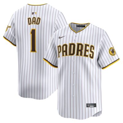 San Diego Padres #1 Dad Home Limited Jersey - White