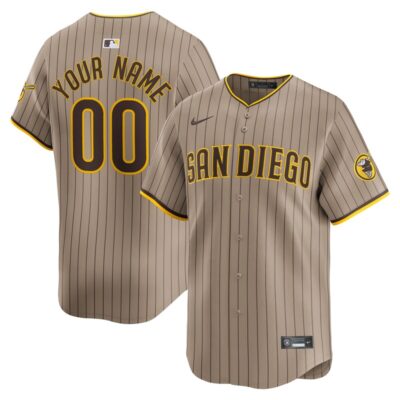 San Diego Padres Alternate Limited Custom Jersey - Khaki
