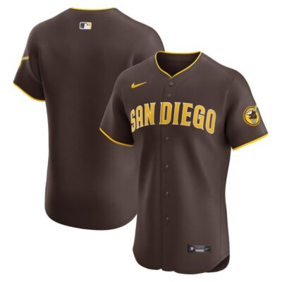 San Diego Padres Road Vapor Premier Elite Patch Jersey - Brown