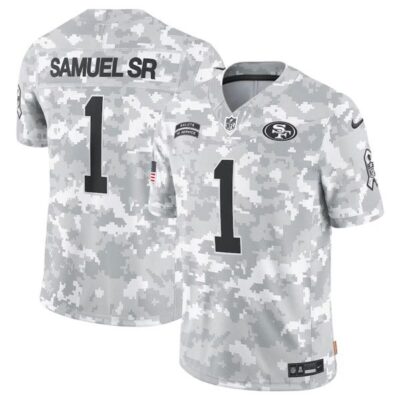 San Francisco 49ers #1 Deebo Samuel SR Arctic Camo 2024 F.U.S.E. Salute to Service Limited Football Stitched Jersey