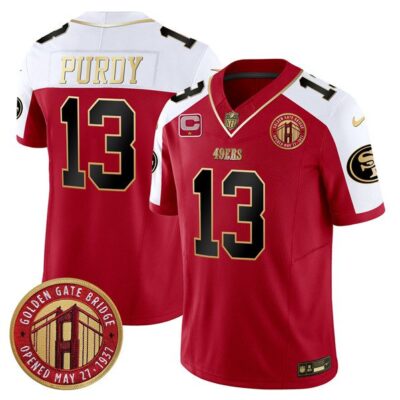 San Francisco 49ers #13 Brock Purdy Red F.U.S.E. Golden Gate Bridge With 1-Star C Patch Alternate Vapor Limited Football Stitched Jersey