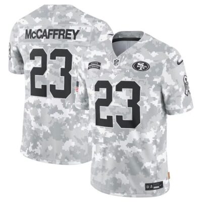 San Francisco 49ers #23 Christian McCaffrey Arctic Camo 2024 F.U.S.E. Salute to Service Limited Football Stitched Jersey