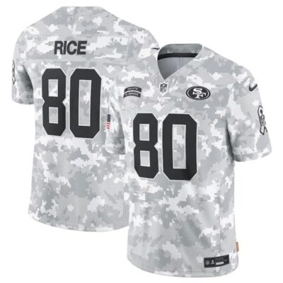 San Francisco 49ers #80 Jerry Rice Arctic Camo 2024 F.U.S.E. Salute to Service Limited Football Stitched Jersey