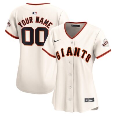 San Francisco Giants Women Home Limited Custom Jersey - Cream