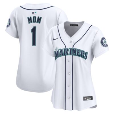 Seattle Mariners Women #1 Mom Home Limited Jersey - White