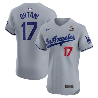 Shohei Ohtani Los Angeles Dodgers 2024 World Series Road Elite Player Jersey - Gray