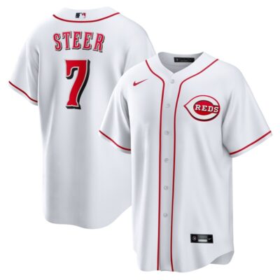 Spencer Steer Cincinnati Reds Home Replica Jersey - White