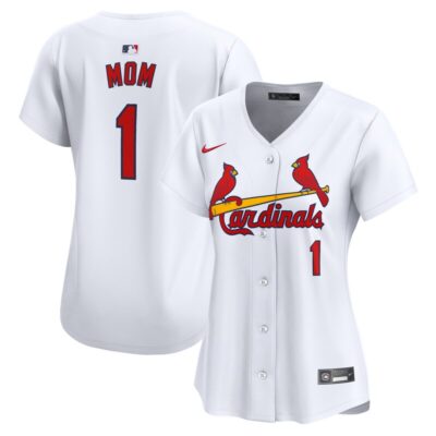 St. Louis Cardinals Women #1 Mom Home Limited Jersey - White