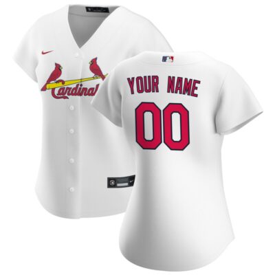 St. Louis Cardinals Women Home Replica Custom Jersey - White