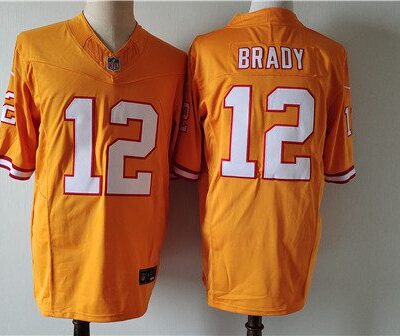 Tampa Bay Buccaneers #12 Tom Brady Orange 2024 F.U.S.E. Throwback Limited Football Stitched Jersey