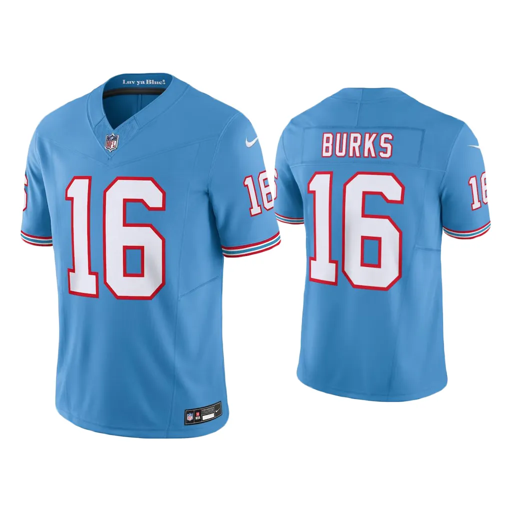 Tennessee Titans Treylon Burks Oilers Throwback Limited Light Blue Jersey