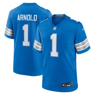 Terrion Arnold Detroit Lions 2024 NFL Draft First Round Pick Player Game Jersey - Blue