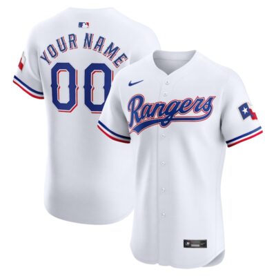 Texas Rangers Home Elite Custom Jersey - White