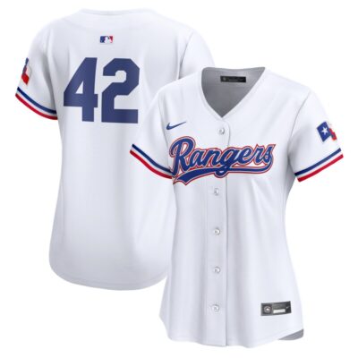 Texas Rangers Women 2024 Jackie Robinson Day Home Limited Jersey - White