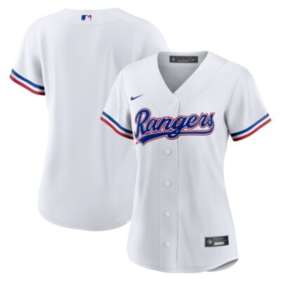 Texas Rangers Women Home Replica Team Jersey - White