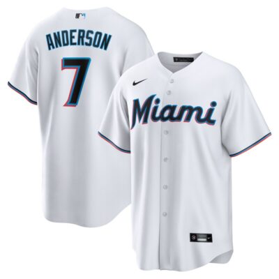 Tim Anderson Miami Marlins Home Replica Player Jersey - White