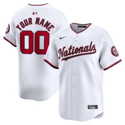 Washington Nationals Youth Home Limited Custom Jersey - White