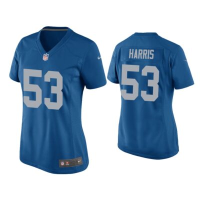 Women Charles Harris Detroit Lions Blue Throwback Game Jersey
