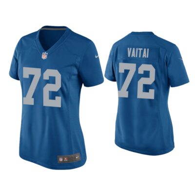 Women Halapoulivaati Vaitai Detroit Lions Blue Throwback Game Jersey