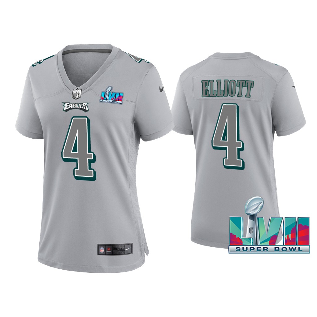 Women Jake Elliott Philadelphia Eagles Super Bowl LVII Gray Atmosphere Jersey