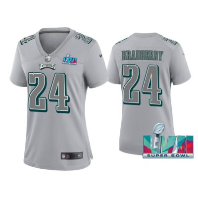Women James Bradberry Philadelphia Eagles Super Bowl LVII Gray Atmosphere Jersey