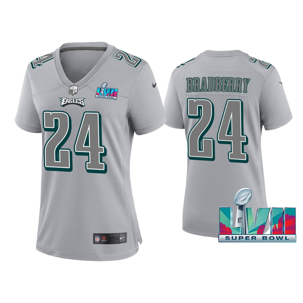 Women James Bradberry Philadelphia Eagles Super Bowl LVII Gray Atmosphere Jersey