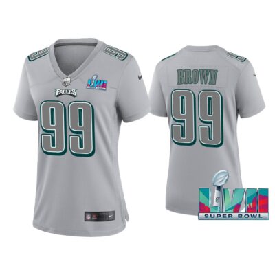 Women Jerome Brown Philadelphia Eagles Super Bowl LVII Gray Atmosphere Jersey