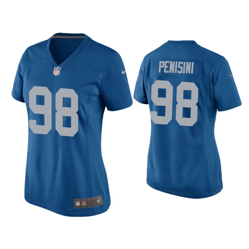 Women John Penisini Detroit Lions Blue Throwback Game Jersey