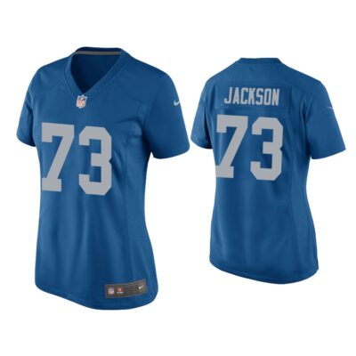 Women Jonah Jackson Detroit Lions Blue Throwback Game Jersey