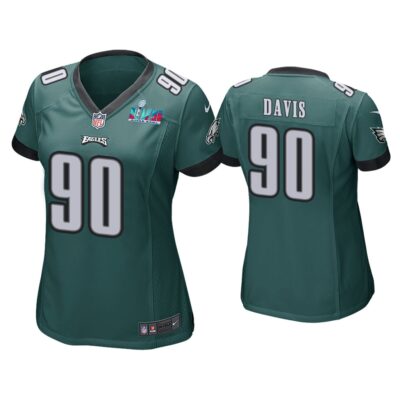 Women Jordan Davis Philadelphia Eagles Super Bowl LVII Green Game Jersey