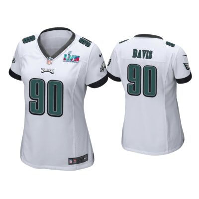 Women Jordan Davis Philadelphia Eagles Super Bowl LVII White Game Jersey