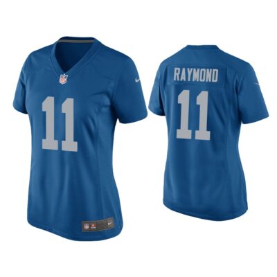Women Kalif Raymond Detroit Lions Blue Throwback Game Jersey