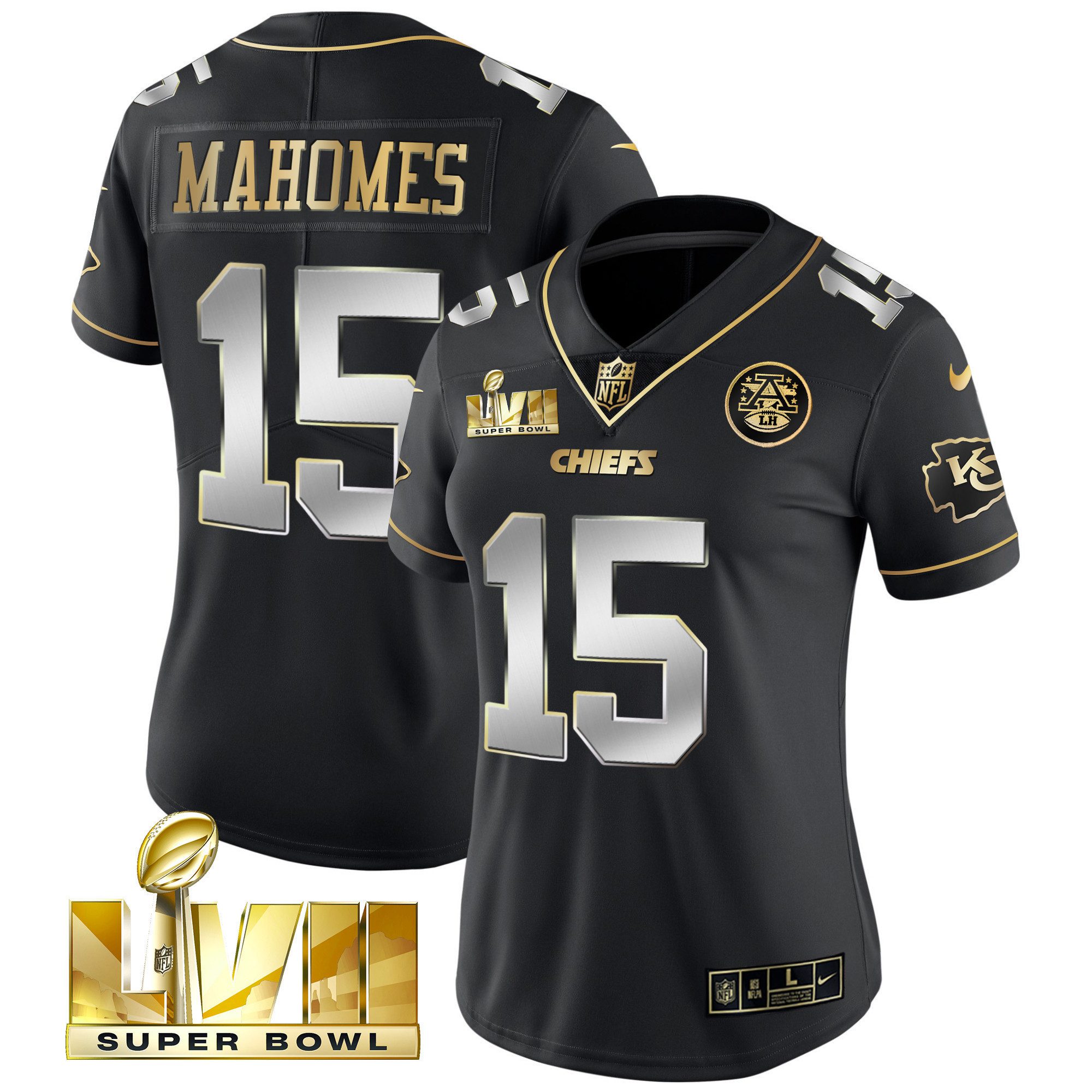 Women Kansas City Chiefs Super Bowl Vapor Gold Jersey