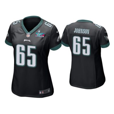 Women Lane Johnson Philadelphia Eagles Super Bowl LVII Black Game Jersey