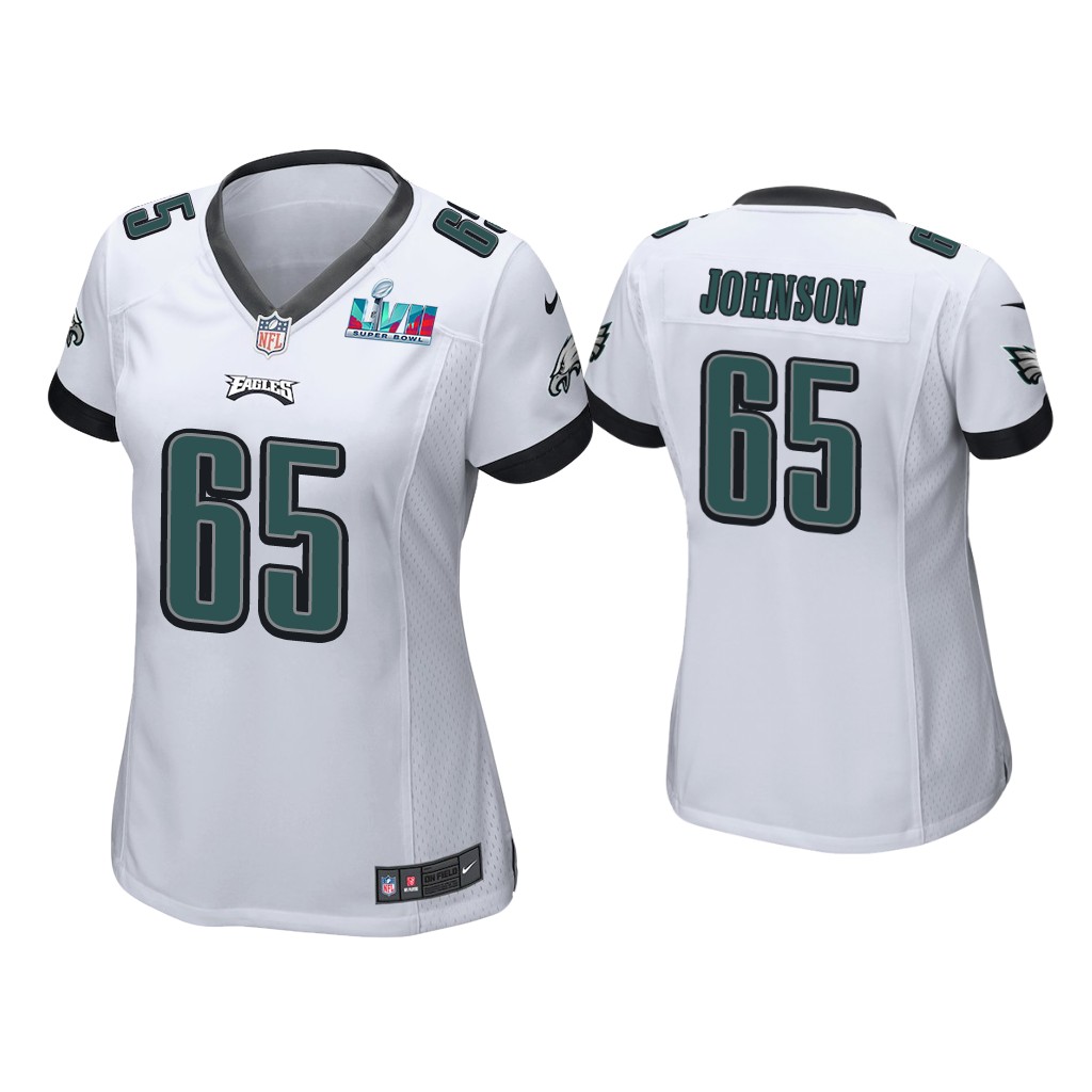 Women Lane Johnson Philadelphia Eagles Super Bowl LVII White Game Jersey