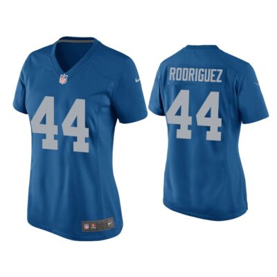 Women Malcolm Rodriguez Detroit Lions Blue Throwback Game Jersey