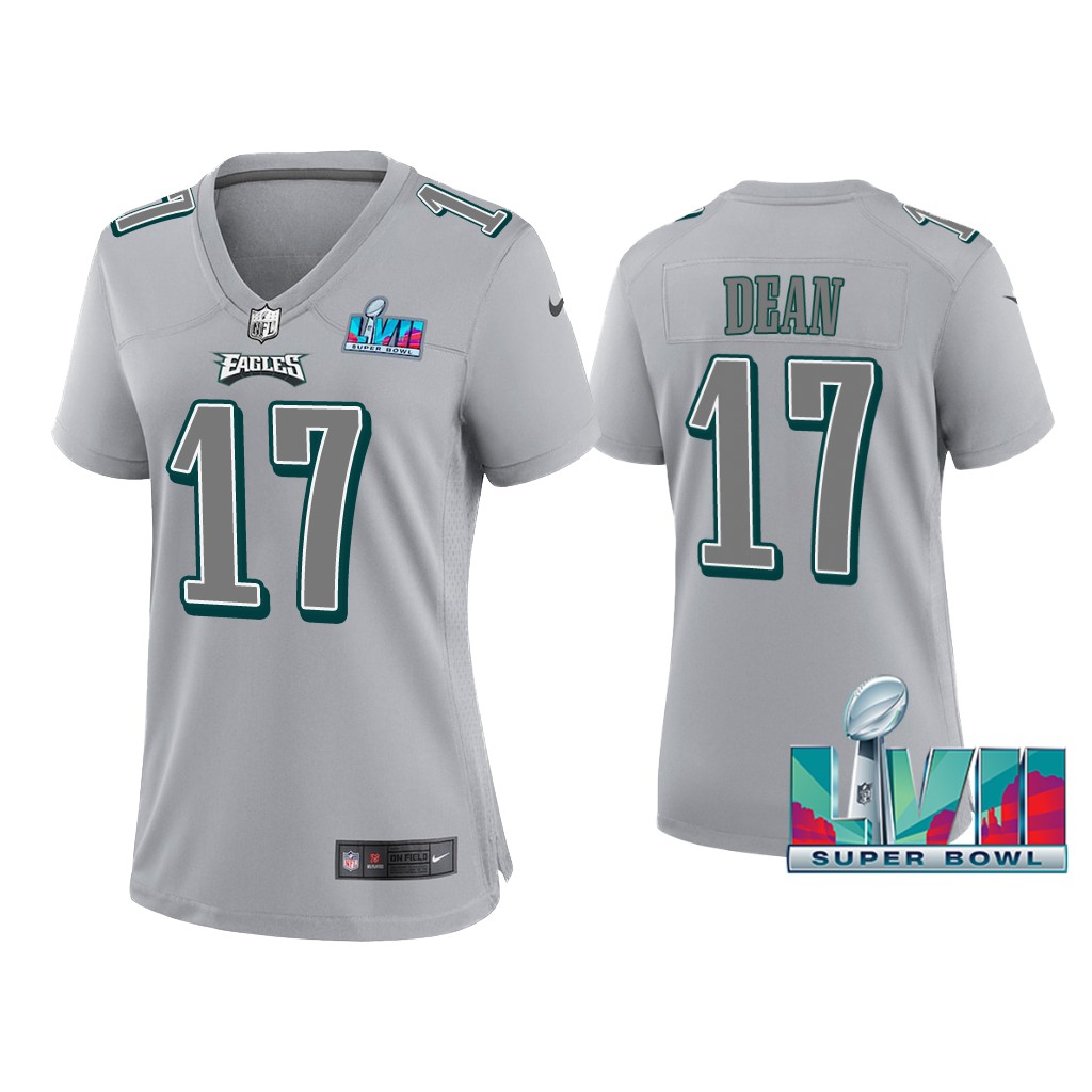 Women Nakobe Dean Philadelphia Eagles Super Bowl LVII Gray Atmosphere Jersey